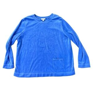 Woman’s Appleseed’s light blue velvet sweatshirt size 2X